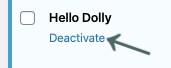 Hello Dolly - Deactivate WordPress Plugin