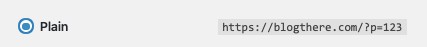 Plain Default Permalink Setting in WordPress
